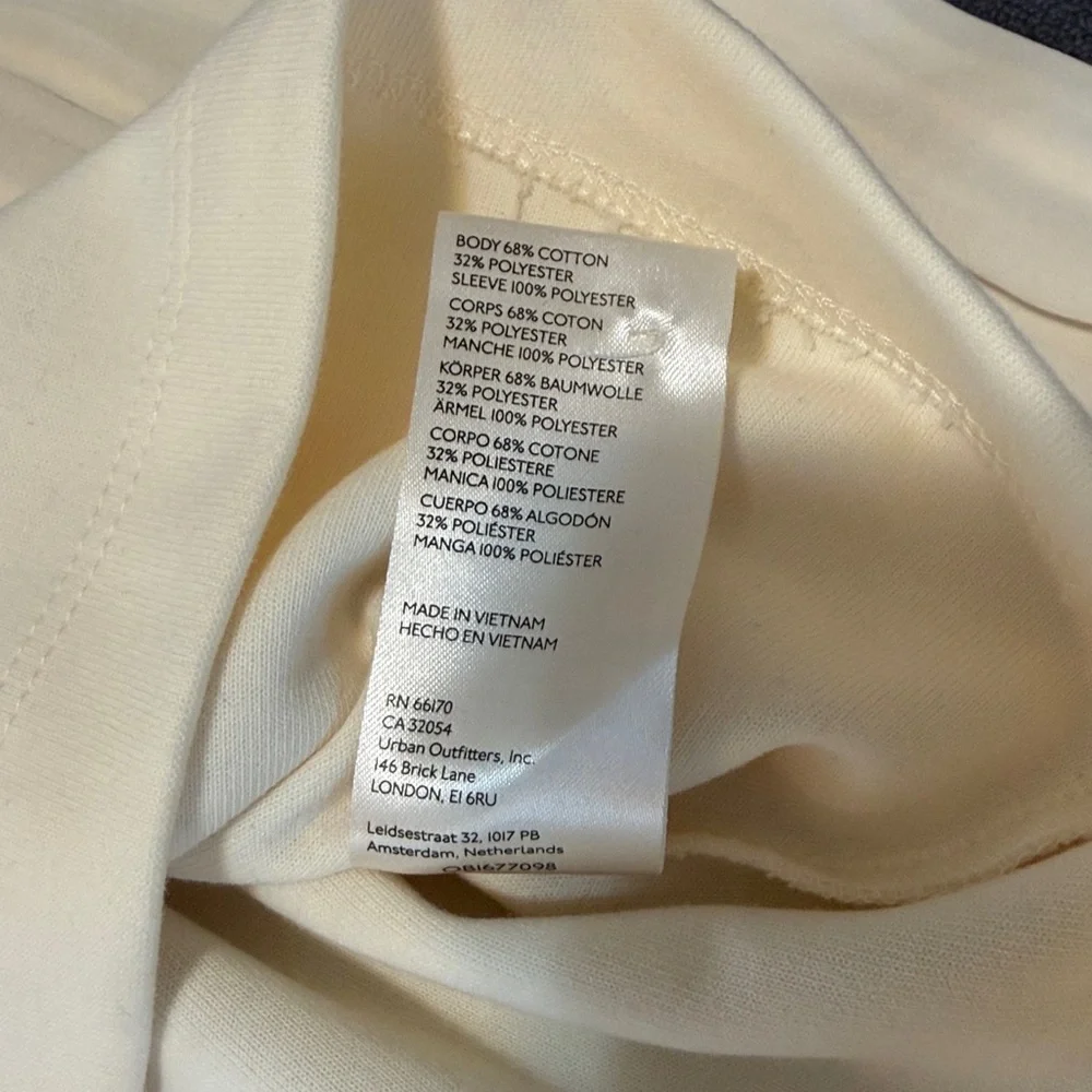 Anthropologie Cream Blouse with Puff Sleeves